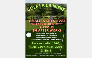Challenge estival Pitch and Putt, ouvert à tous!!