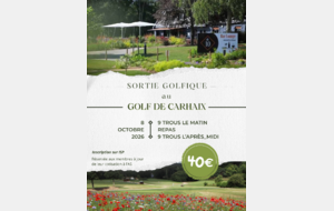 LE 8 OCTOBRE - SORTIE GOLFIQUE AU GOLF DE CARHAIX !