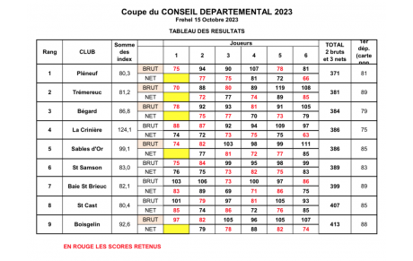 COUPE DU CONSEIL DEPARTEMENTAL 2023