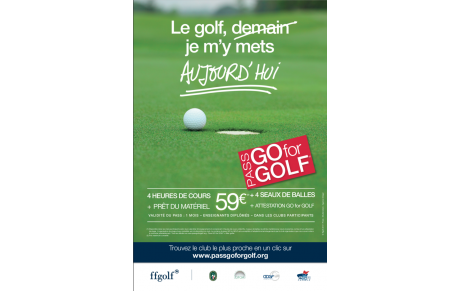 Envie de découvrir le golf profitez du &quot;PASS  GO for GOLF&quot;