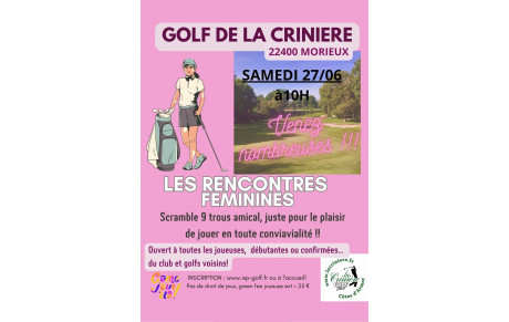 Dernière rencontre féminine avant l'été!!! Inscrivez-vous nombreuses!!!